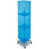 Azar Displays 701465-BLU 4-Sided Interlocking Pegboard Floor Display W/ Wheels, 14" x 60", Blue