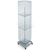 Azar Displays 701465-CLR 4-Sided Interlocking Pegboard Floor Display W/ Wheels, 14" x 60", Clear