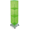 Azar Displays 701465-GRE 4-Sided Interlocking Pegboard Floor Display W/ Wheels, 14" x 60", Green