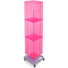 Azar Displays 701465-PNK 4-Sided Interlocking Pegboard Floor Display W/ Wheels, 14" x 60", Pink