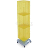 Azar Displays 701465-YEL 4-Sided Interlocking Pegboard Floor Display W/ Wheels, 14" x 60", Yellow