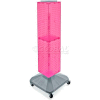 Azar Displays 703388-PNK 4-Sided Interlocking Pegboard Display W/ Wheels, 8" x 40", Pink Opaque