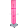 Azar Displays 703390-PNK 4-Sided Interlocking Pegboard Display W/ Wheels, 8" x 60", Pink Opaque