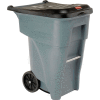 65 gallons Rubbermaid grand Mobile poubelle - gris avec couvercle