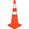Global Industrial 36" Traffic Cone, Reflective, Solid Orange Base, 10 lbs.