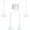 M. Chain Heavy Duty Plastic Stanchion Kit With 2"x50'L Chain, 41"H, Blanc, 4 Pack