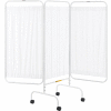Global Industrial™ Mobile 3-Panel Privacy Screen, Panneaux vinyle, 79-1/2"L x 68"H, Blanc