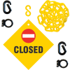M. Chain Closed Sign Kit, chaîne 2"x6'L