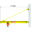 Abell-Howe® Haut-Braced Wall Mounted Jib Crane WMC216 2000 Lb Cap 16' Span w/ 200' Rotation