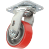 Global Industrial™ Heavy Duty Swivel Plate Caster 4" Polyurethane Wheel 600 Lb. Capacity