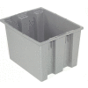 Global Industrial™ Stack and Nest Storage Container SNT190 No Lid 19-1/2 x 15-1/2 x 10, Gray - Qté par paquet : 6