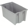 Global Industrial Stack and Nest Storage Container SNT180 No Lid 18 x 11 x 6, Gray - Pkg Qty 6