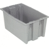 Global Industrial™ Stack and Nest Storage Container SNT185 No Lid 18 x 11 x 9, Gray - Qté par paquet : 6