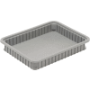 Boîte de Dandux divisible plastique empilable 50P 0114034 -  22-1/2" L x 17-1/2" W x 3-1/2 « H, gris