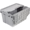 Akro-Mils Attached Lid Container 39085GREY - 21-1/2"L x 15"W x 9"H - Pkg Qty 6