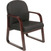 Patron de réception commentaires chaise avec bras et armature en bois - Tissu - Noir