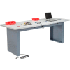 Global Industrial 96 x 36 Panel Leg Workbench - Power Apron & Plastic Laminate Square Edge Top