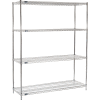 Nexel® Chrome, 4 niveaux, unité de démarrage d’étagères à fil, 60 « L x 21 « P x 74 » H