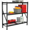Heavy Duty Storage Rack with Wire Decking - Black 77"W x 24"D x 72"H