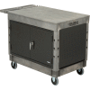 Global Industrial Extra Strength Plastic Mobile Work Center Flat Top 44x25-1/2 Gray 5" Casters