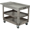 Global Industrial Extra Strength Plastic 3 Tray Shelf Service Cart 44x25-1/2 5" Casters