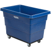 Global Industrial™ Plastic Bulk Box Truck, 8 Bushel, Steel Chassis Base, Blue