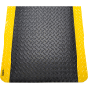 Global Industrial Diamond Plate Ergonomic Mat, 15/16" Thick, 3'W x 5'L, Black/Yellow Border