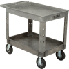 Global Industrial™ Tray Top Utility Cart w / 2 étagères, 44 « L x 25-1 / 2"L x 35-1 / 2 « H, Gris