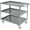 Chariot utilitaire industriel™ mondial en acier avec 3 étagères à plateau, 1200 lb. Capacité, 36"L x 24"L x 35"H