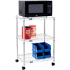 Nexel® Poly-Z-Brite® 3 Tier, Single Station Wire Microwave Cart, 24"L x 18"W x 36"H