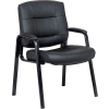 Interion® Antimicrobial Leather Guest Chair, Black