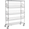 Adjustable Mobile Wire Bin Rack - 36"W x 24"D x 69"H