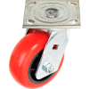 Sans faille plaque roulette 1498-6 6" polyuréthane roue pivotante