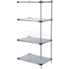Nexel® 4 Tier Shelving Add-On Unit, Solid Galvanized Steel, 60"Wx18"Dx74"H
