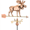 Good Directions Moose Weathervane w/ Arrow, Polished Copper