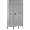 Global Industrial™ Infinity® Single Tier 3 Door Locker, 12"Wx15"Dx60"H, Gray, Unassembled