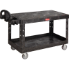 Rubbermaid® Plastic Flat Top Utility Cart, 2 Shelf, 54"Lx25"W, 5 » Casters, Black