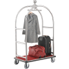 Global Industrial Bellman Cart With Curved Uprights, 6" Casters, Silver Stainless Steel