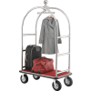Global Industrial Bellman Cart With Curved Uprights, 8" Casters, Silver Stainless Steel