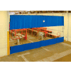 Global Industrial Blue Curtain Wall Partition with Clear Vision Strip 24 x 10