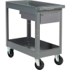Global Industrial Stock Cart, 1 Drawer & 2 Tray Shelves, 16"Wx30"L, 500 Lb. Cap