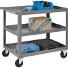 Global Industrial Steel Stock Cart, 3 Shelves, 24"Wx36"L, 800 Lbs. Cap.