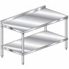 Aero Manufacturing 3TSS-36144 16 Ga Workbench 304 Stainless Steel 2-3/4" Backsplash & Shelf 144 x 36