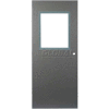 CECO Hollow Steel Security Door, Half Glass, Mortise Prep, Curries Hinge, 16 Ga, 32"W X 80"H