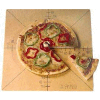 MetalCraft américain MPCUT6 - Pizza tranche planche à découper et guide, avec des marquages pour 6 tranche