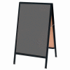 Aarco Aluminum Black Powder Coated A-Frame Sidewalk Black Chalkboard - 24"W x 42"H