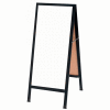 Aarco Aluminum Black Powder Coated A-Frame Sidewalk White Maker Board - 18"W x 42"H