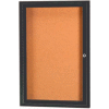 Aarco 1 Door Framed Enclosed Bulletin Board Bronzed Anod. - 18"W x 24"H