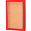 Aarco 1 Door Framed Enclosed Bulletin Board Blue Powder Coat - 24"W x 36"H