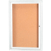 Aarco 1 Door Framed Enclosed Bulletin Board White Powder Coat - 24"W x 36"H